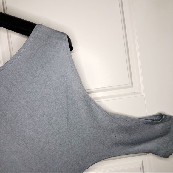 Seduction Small Women Grey Cold Shoulder Dress - Picture 6 of 8